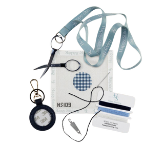 Plaid Circle Key Fob Needlepoint Kit