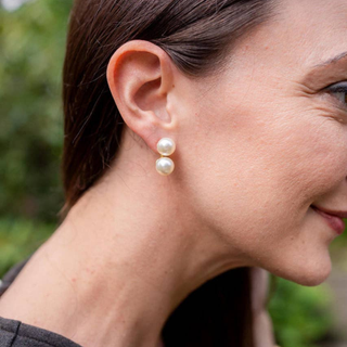 Large Belle Double Pearl Earrings