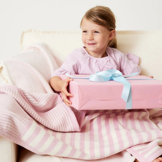 Sweet Pea Stripe Blush Mini Blanket