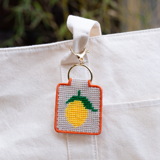 Needlepoint Lemon Keychain Kit