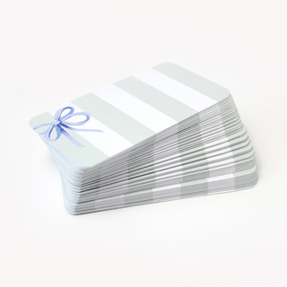 Blue Bow Stripes Pocket Notes