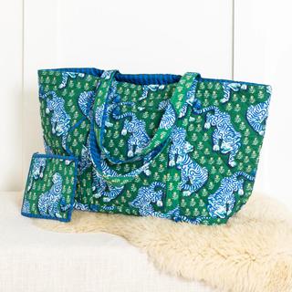 Weekend Bag with Pouch in Tiger Queen