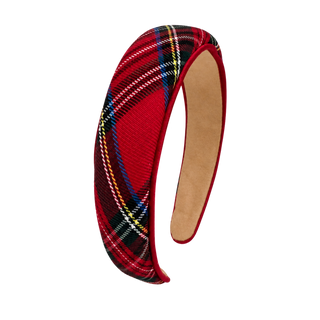 Holiday Satin Plaid Piped Headband