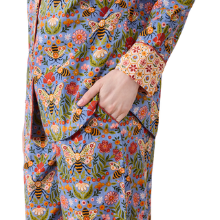 Long PJ Set in Bee Tapestry