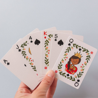 Green Floral Playing Cards