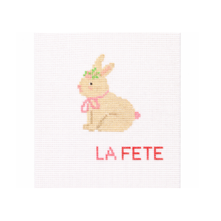 Floral Bunny Hand Painted Needlepoint Canvas