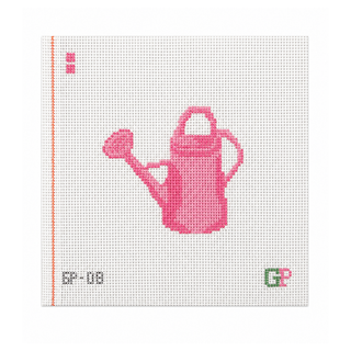 Pink Watering Can Needlepoint Canvas
