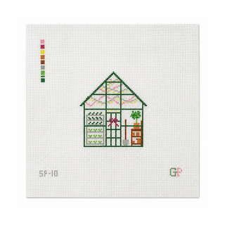 Spring Greenhouse Needlepoint Canvas