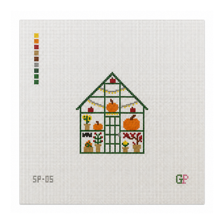 Autumn Greenhouse Needlepoint Canvas