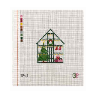 Christmas Greenhouse Needlepoint Canvas