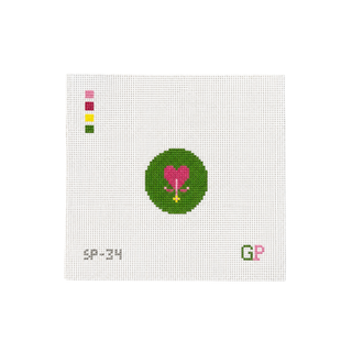 Mini Heart Tulip Needlepoint Canvas