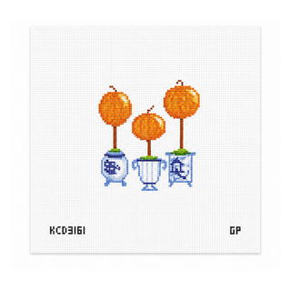 Triple Topiary Needlepoint Canvas