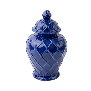Large Navy Textured Ginger Jar