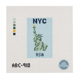 NYC Lady Liberty Travel Book Needlepoint Canvas