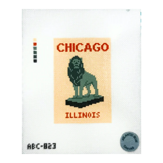 Chicago Travel Book Needlepoint Canvas
