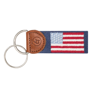 American Flag Needlepoint Keychain