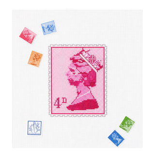 Queen Elizabeth Stamp Needlepoint Canvas