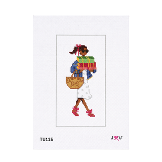 Bookstore Girl Needlepoint Canvas