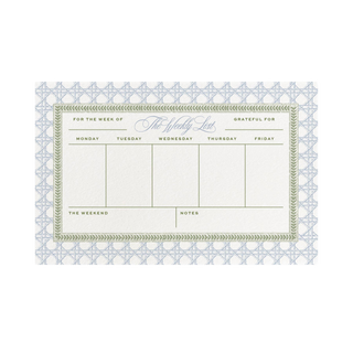 Rattan & Stripe Weekly Planner Notepad 
