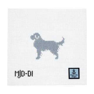 Golden Retriever Silhouette Needlepoint Canvas