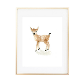 Baby Deer Watercolor Wall Art Print