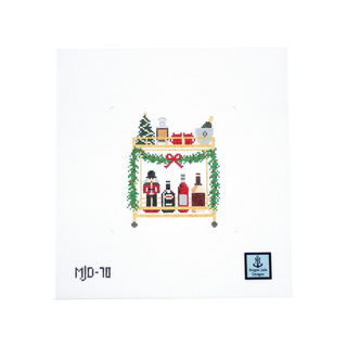 Christmas Bar Cart Needlepoint Canvas