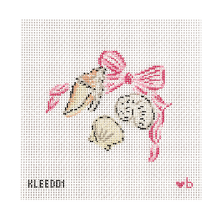 Seashell with Pink Bow Needlepoint Canvas