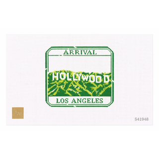 Hollywood Passport Stamp Needlepoint Canvas