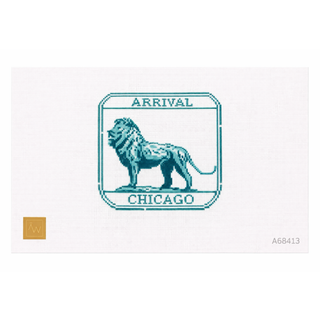 Chicago Passport Stamp Needlepoint Canvas
