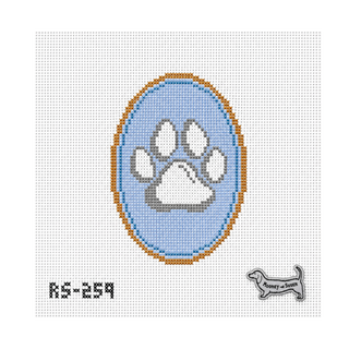 Paw Print Cameo Needlepoint Canvas