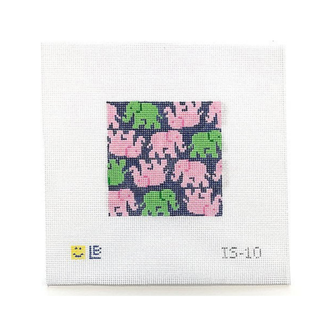Preppy Elephants Needlepoint Canvas