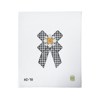 Houndstooth Bow Needlepoint Canvas