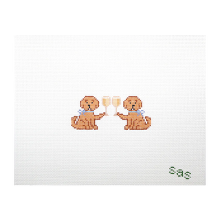 Yellow Lab Drinking Buddies Needlepoint Canvas