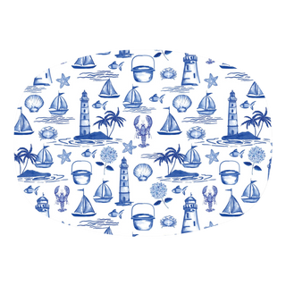 Seaside Toile Serving Platter