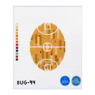Basketball from Above Oval Needlepoint Canvas