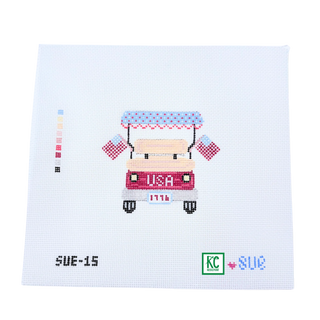 USA Golf Cart Needlepoint Canvas