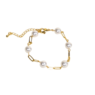 Pearl Paperclip Bracelet Chain