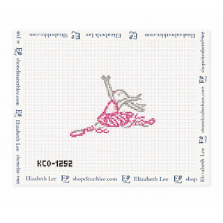 Leaping Ballet Bunny Needlepoint Canvas