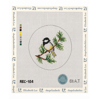 Chickadee Round Needlepoint Canvas