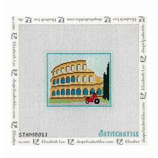Rome Colosseum Stamp Needlepoint Canvas