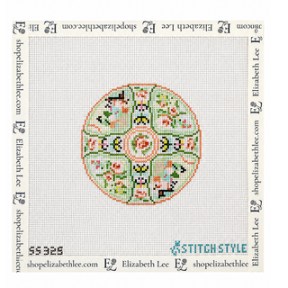 Canton Rose Plate Needlepoint Canvas
