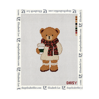 Cozy Fall Bear Needlepoint Canvas