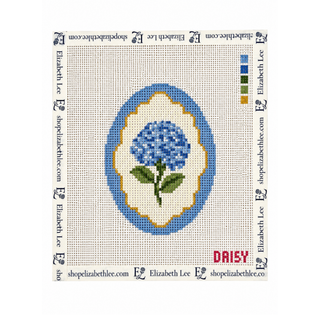 Blue Hydrangea Oval Needlepoint Canvas