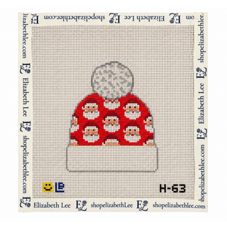 Jolly Santas Beanie Needlepoint Canvas