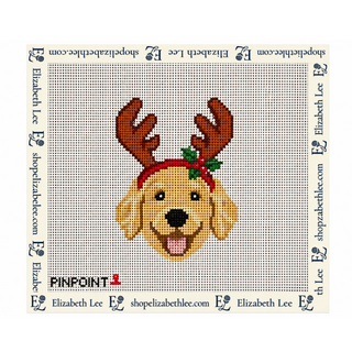 Golden Reindeer Buddy Needlepoint Canvas