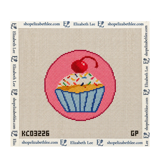 Hey Cupcake Round Needlepoint Canvas