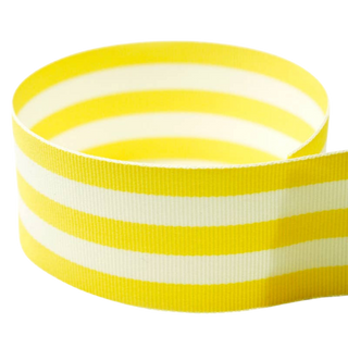 Yellow Preppy Striped Grosgrain Ribbon