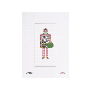 Preppy Brunette Needlepoint Canvas