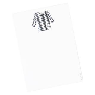 Navy + White Striped Shirt Notepad