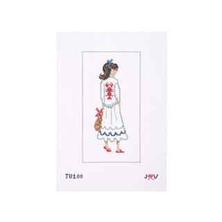 Lobster Girl Needlepoint Canvas